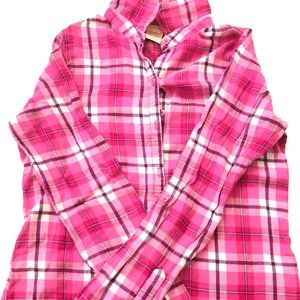 Pink plaid button shirt